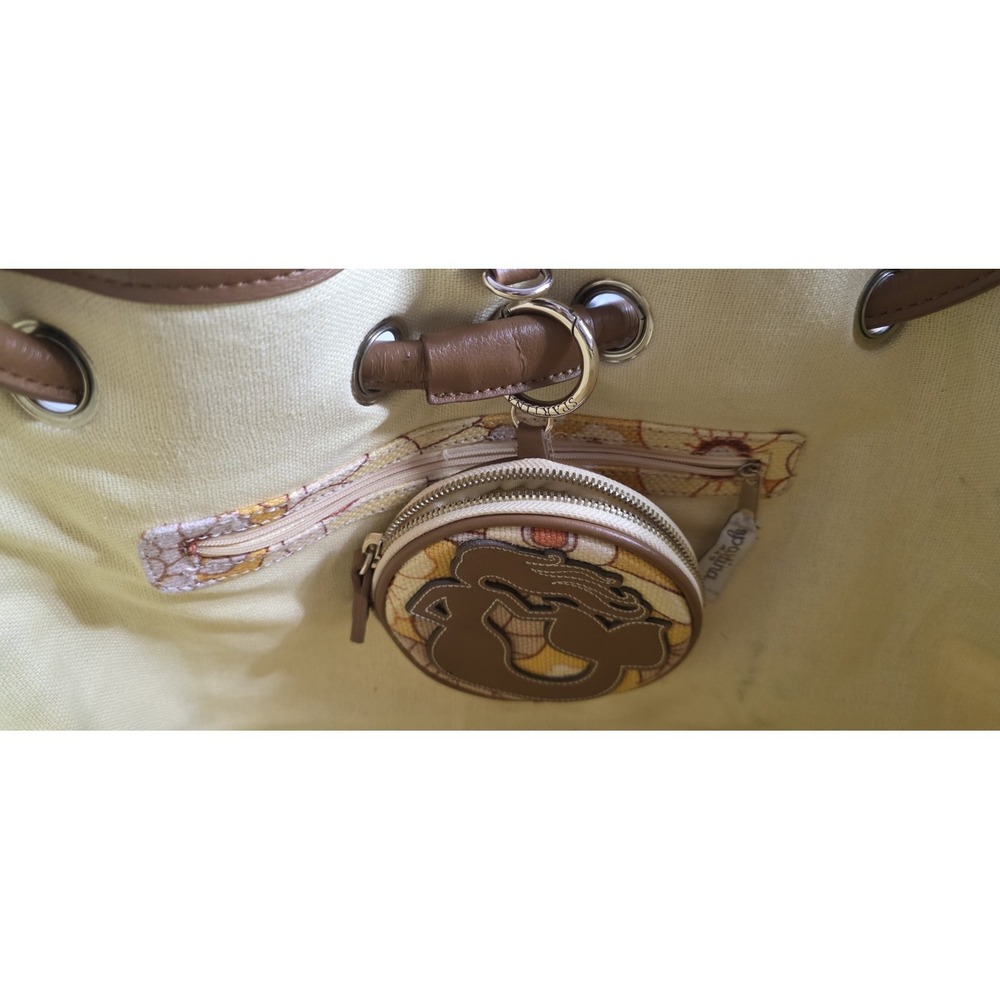 Spartina 449 Summer House Simple Zip Canvas Beach Tote Floral Yellow W/ Coin Bag - Picture 7 of 11
